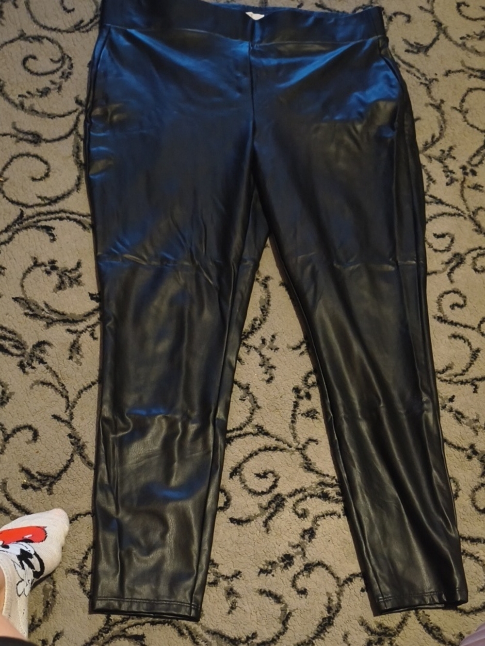 Loft Black Faux Leather Leggings Skinny Leg From Loft